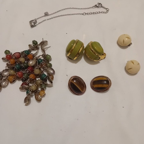 Earrings pack of 4 used with clip-ons and dangle pair plus bracelet gift