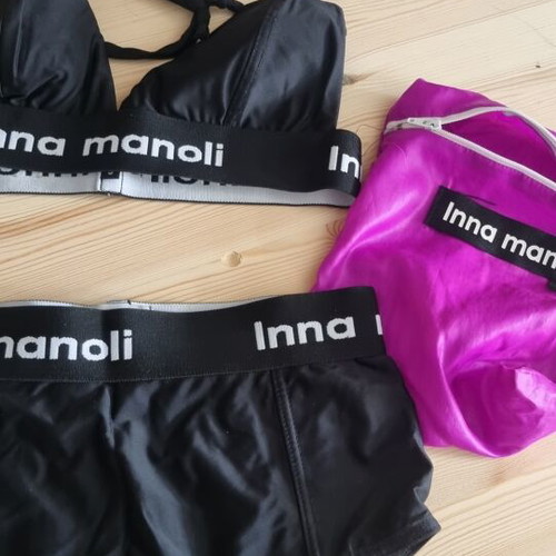 Inna Manoli high-waisted bikini set like new, size S, black