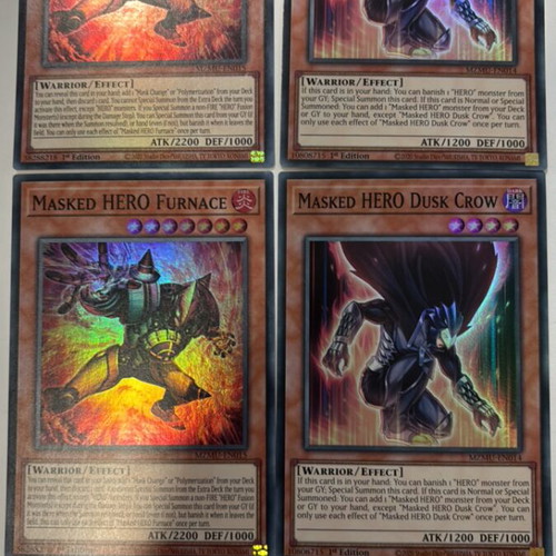Yu-Gi-Oh cards, two of each