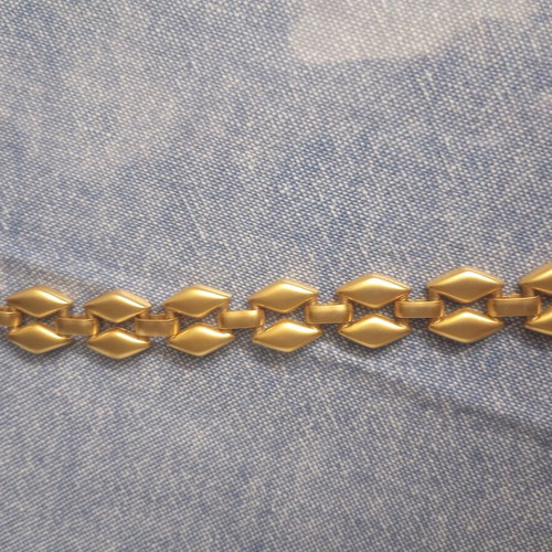Vintage women's metal chain belt, matte gold
