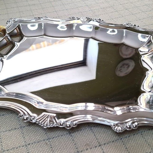 Serving tray stainless steel like new, 34 cm