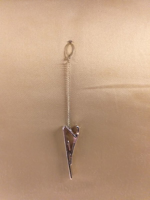 Tie clip new with chain and blue enamel
