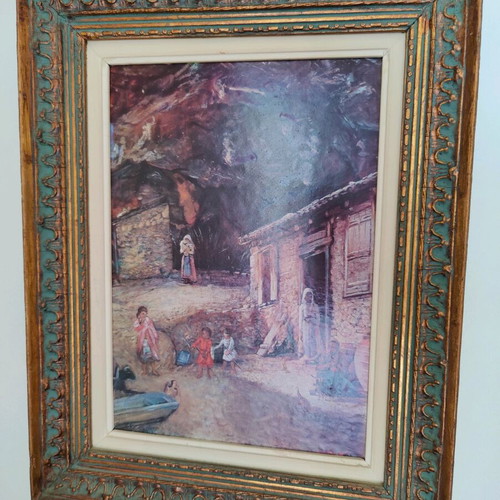 Collectible paintings like new, set of 4 with handmade frames 40x30
