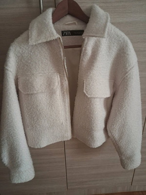 Zara coat jacket new, cream, size L