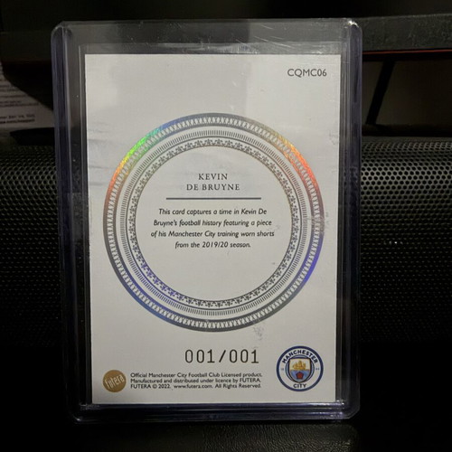 2021-22 Futera Conquerors Kevin De Bruyne 1/1 Man City Training Worn Shorts Patch card