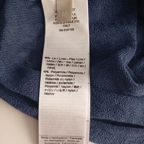 Stefanel women's linen blouse size M new, blue