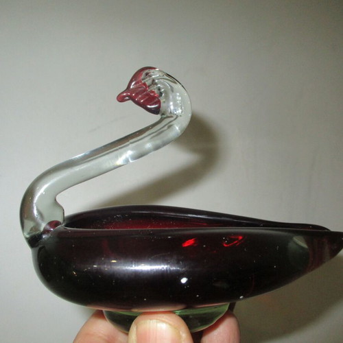 Goose ashtray made of authentic Bohemian crystal like new 1960