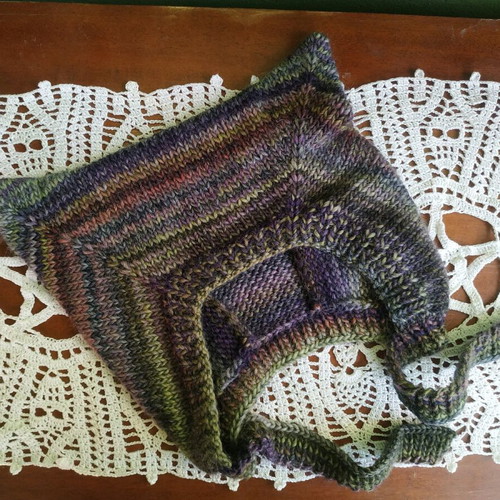 Handmade knitted bonnet brown multicolor new