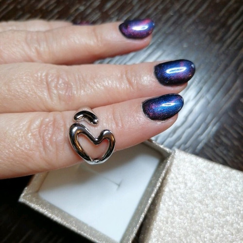 Steel ring new with hearts silver color