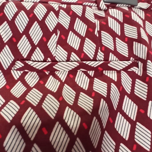 Zara pants with geometric pattern new, burgundy and white