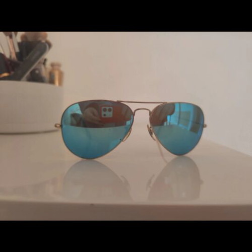 Ray Ban vintage sunglasses with blue mirrored lenses 58, like new