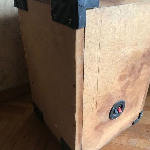 Custom speaker box used for construction
