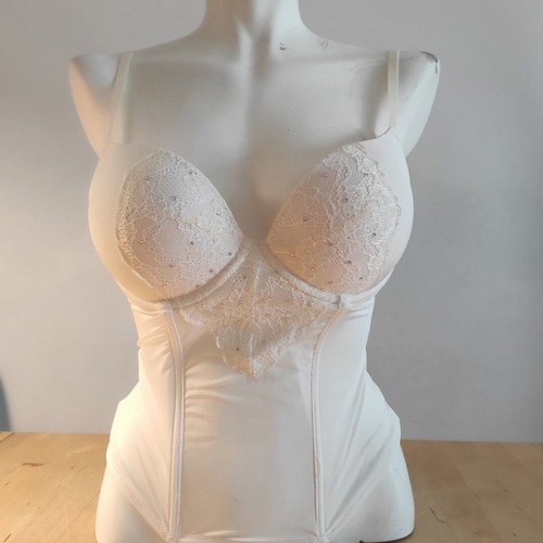 Corset H&M white like new with rhinestones and adjustable straps
