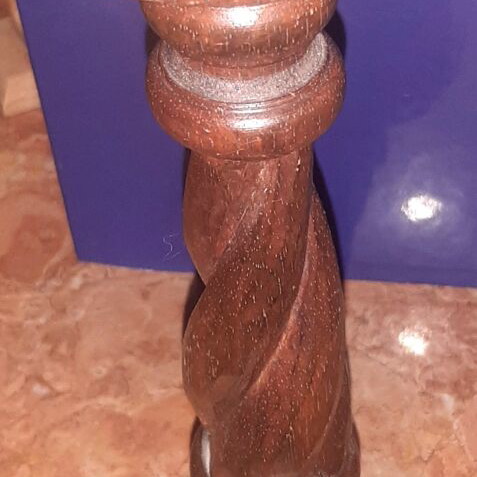 Wooden candlestick used, 30 cm height