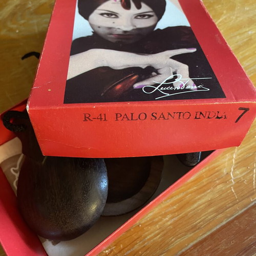 Professional Castanets new, wooden with original box and ribbons