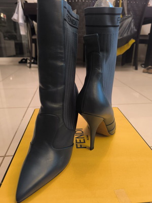 Fendi women's sock ankle boots size 40, dark blue