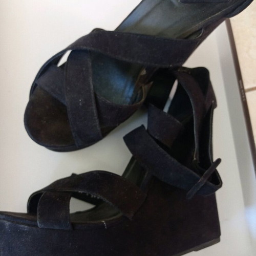 Fransa platform shoes used, black, 12 cm heel, size 40