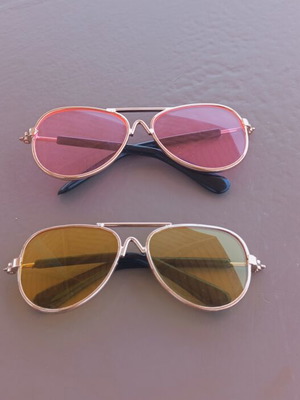Mini Aviator Sunglasses Set for Pets new, 2 pcs