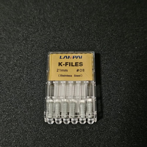 K-Files dental hand files 21mm #08 new, set of 6 pieces
