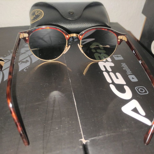Ray Ban Clubround sunglasses like new, brown tortoise with gold details