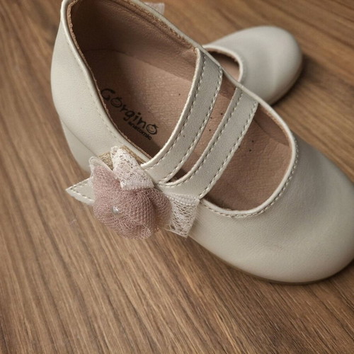 Baptism shoes all leather pearl color like new