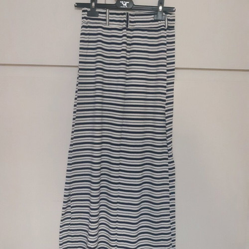 Navy long skirt new, white
