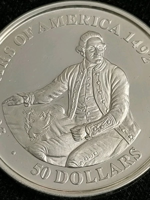 50 Dollars Cook Islands silver coin used 1991