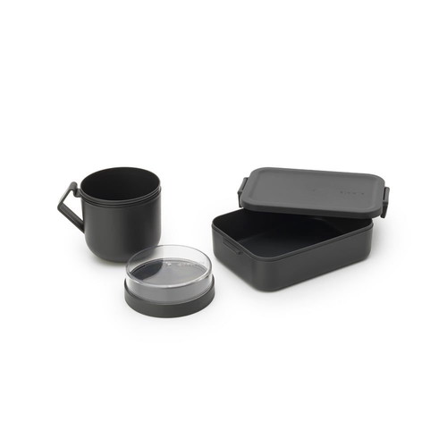 Brabantia Make&Take lunch set 2 pieces dark grey new