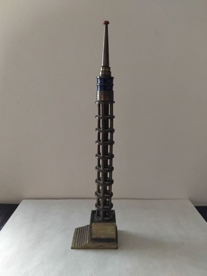 Cairo Tower vintage souvenir used, brass miniature from 1960s