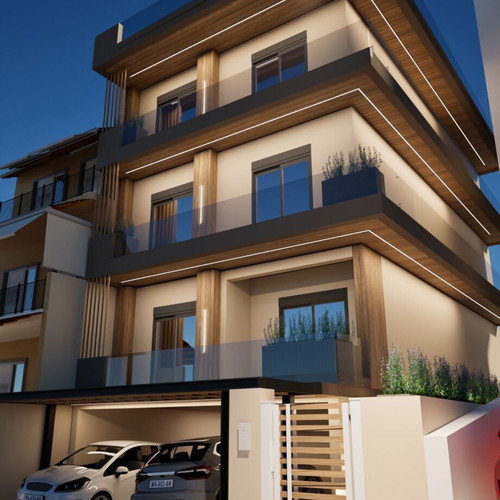 Building in Thessaloniki Sykies with parking, balcony, and city view