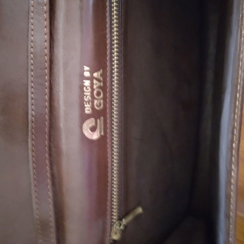 Goya leather envelope bag used, handmade