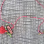 Handmade red pendant with adjustable cord
