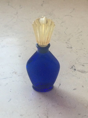 Bourjois Mini Empty Cobalt Blue Glass Bottle Like New