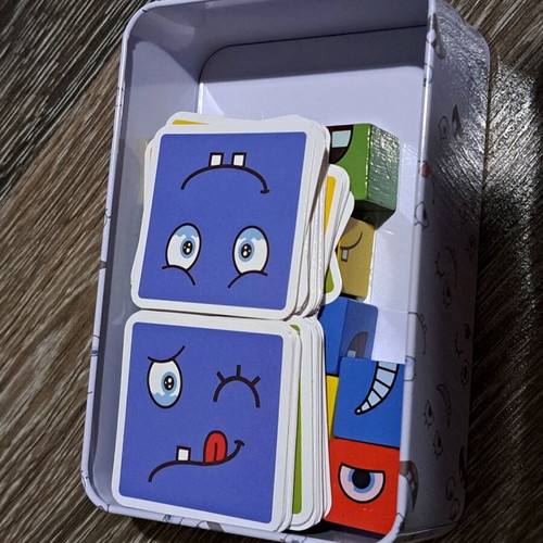 Expression Puzzle board game new with wooden cubes
