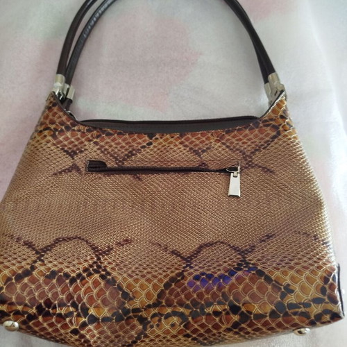 Handbag and shoulder bag with snake pattern, like new