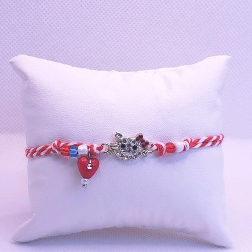 Handmade Martaki new, white and red