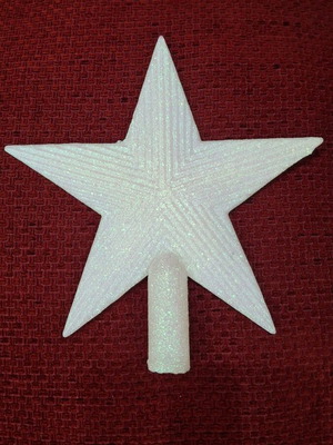 White embossed Christmas tree star topper