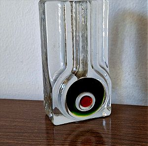German Walther glass vase by Heiner Dusterhaus