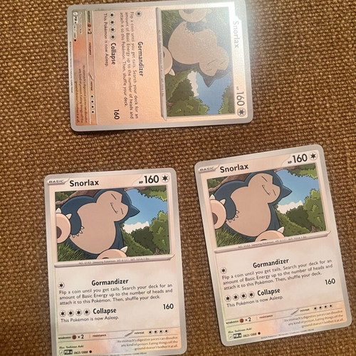 Snorlax Pokemon Cards pack of 3 like new