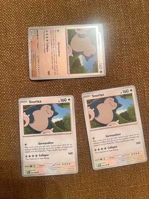 Snorlax Pokemon Cards pack of 3 like new