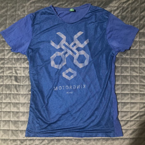 T-shirt Piazza Italia man Large used, blue, mesh