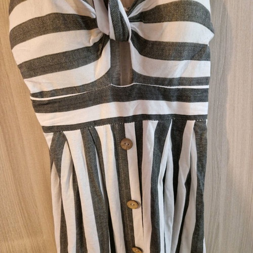 Striped dress like new with underbust opening and cups