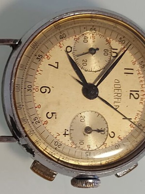 Men's mechanical chronograph watch military steel case 1936, 34mm
