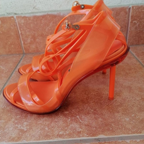 Melissa x Jean Paul Gaultier orange stiletto sandals new