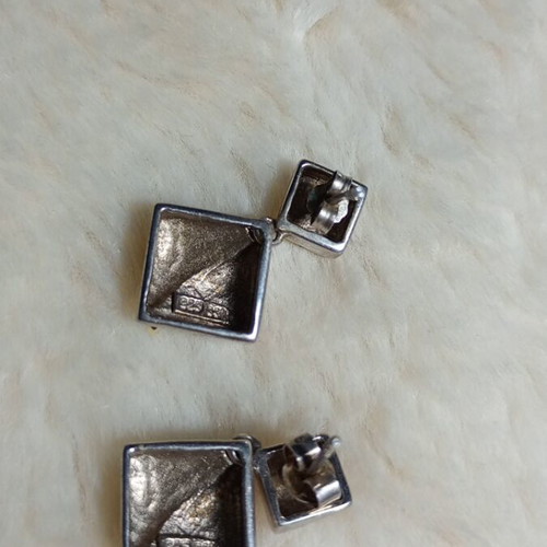 Silver earrings pair used, 925 stamped