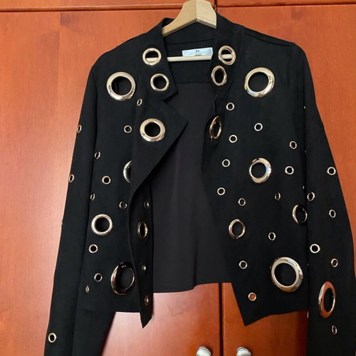 Faux suede jacket like new, size M, black