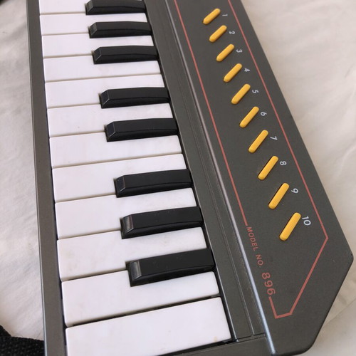 Vintage RJP keytar monophonic electronic keyboard with shoulder strap
