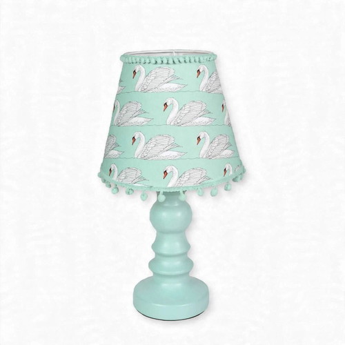 Children's table lamp White Swan with E27 shade