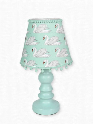 Children's table lamp White Swan with E27 shade