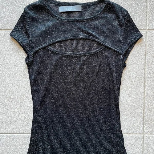 Y2K Black Sparkly Top Used, Size XS-S